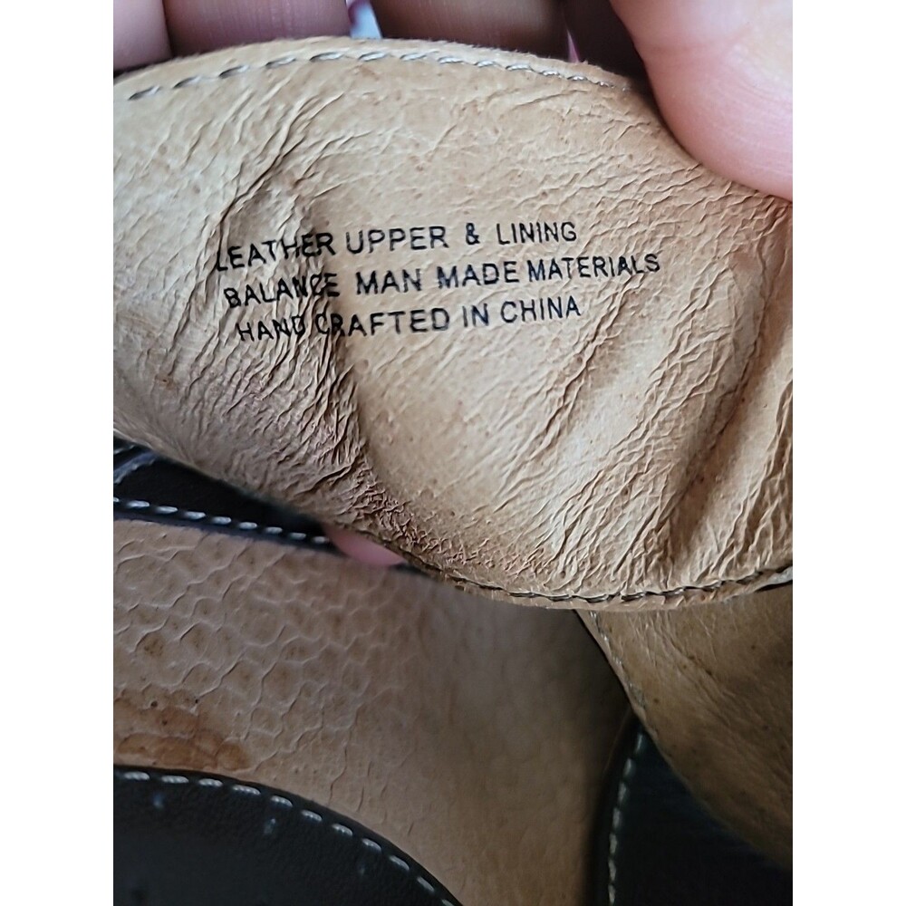 Born Dark Brown Leather Wedge Sandals - Picture 8 of 9
